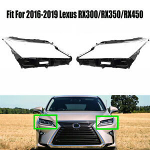 For 2016-2019 Lexus RX300/RX350/RX450 Headlight Headlamp Clear Lens Cover Pair