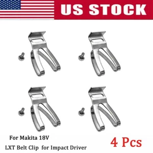 4x BELT CLIP HOOK & SCREW FOR MAKITA 18V LXT CORDLESS DRILLS IMPACT DRIVERS - Picture 1 of 3