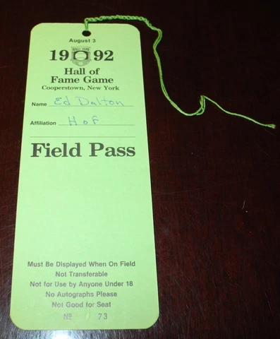 1992 Baseball Hall of Fame Game Mets vs White Sox Field Press Pass Full Ticket Cover