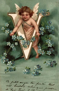 Angelo, Angel - Alfabeto Lettera "V" - Alphabet Letter "V" - Rilievo - A063 - Imagen 1 de 2