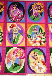 Garden Fairy Flare Avlyn Fabrics Cotton Fabric Panel 23" x 42" #2722-600 - Picture 1 of 3