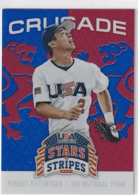 2015 Panini Stars and Stripes Crusade Rob Refsnyder Robert #84 Red & Blue /49  - Image 1 of 2