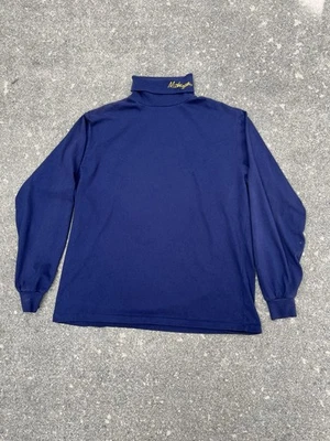 Camisa manga longa vintage anos 90 ponto único gola tartaruga Universidade de Michigan G - Imagem 1 de 4