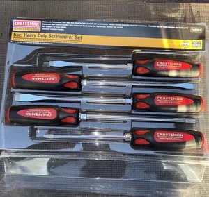 Sears Craftsman USA Nos Professional 5pc Heavy Duty Screwdriver Set 49301 Red Bl - Picture 1 of 16