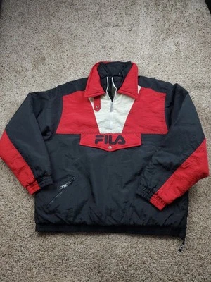 Vintage Fila Jacket Mens Large Pullover Nylon Windbreaker 90s Retro Athletic - Image 1 of 4