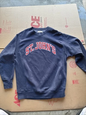 St John’s Men’s Dark Blue Hoodie Size Large Crewneck Sweatshirt - Image 1 of 2