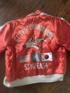 Vintage Original Bombergeschwader Korea 1953 54 Souvenir Jacke Japan Fighter - Bild 1 von 24
