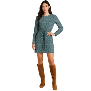 Banana Republic Geometric Print Long Sleeve Dress Size 4 Twee  - Picture 1 of 5