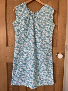 Original Vintage 1960s Floral Nylon Shift Dress - Picture 1 of 4