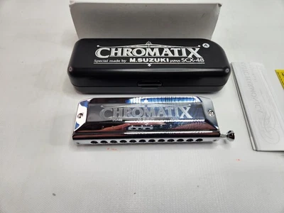 Suzuki Chromatix SCX-48 12 Hole Chromatic Harmonica, Key of A - New - Image 1 of 4
