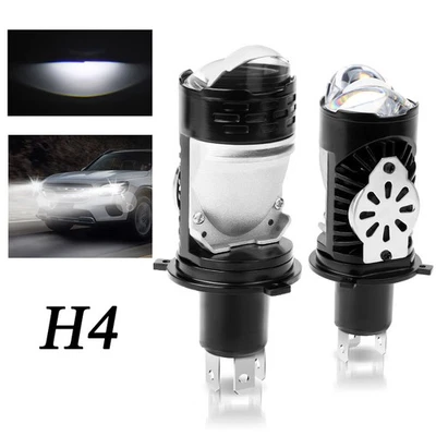 H4 Bi LED Projector Lens LHD Headlight Kit Bulb Hi-Lo Beam 100W 12000LM Retrofit - Image 1 of 4