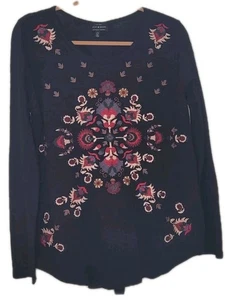 Top grande para mujer Lucky Brand bohemio bordado espalda transparente usado en excelente estado  - Imagen 1 de 19