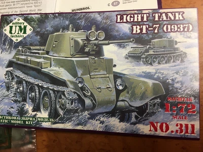 maquette 1/72, RARE , UM 311 - char russe BT 7 - Photo 1/2