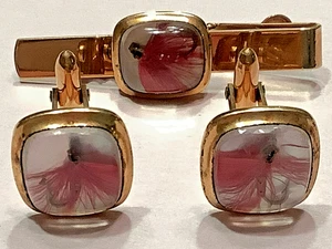 Vintage Van Guard 12k Gold Filled Fishing Lure Cufflinks and Tie Bar - Picture 1 of 7