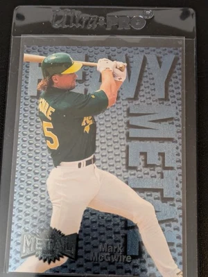 1996 Fleer Metal Universe HEAVY METAL #5 Mark McGwire RARE FOIL INSERT - Image 1 of 4