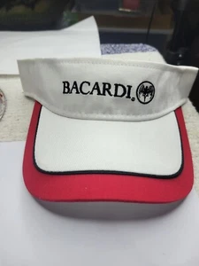 Bacardi Sun Visor White And Red New With Tag Strapback Golf Friendly - Picture 1 of 6