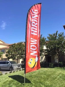 Letrero de pluma personalizado bandera 15' kit ahora contrato - regalo gratuito - Imagen 1 de 2