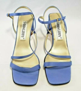 Sam & Libby Sandalen Größe 6 puderblau M Knöchelriemen klobig 2,5"-Absätze Stoff - Bild 1 von 8