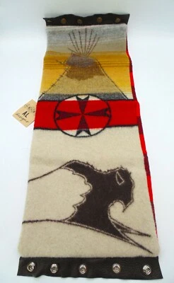 Aquecedor de pescoço adulto novo com etiquetas ~ PENDELTON lã e couro ~Jack & Lily A. L. Designs~BOM - Imagem 1 de 4