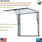 TECSPACE Concession Window for Food Trucks 4 Sizes with 2 Screen Windows