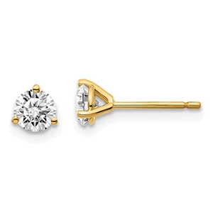 14k Yellow Gold 2/3ctw VS/SI, D E F, Lab Grown Diamond 3 Prong Earrings LAL7054 - Picture 1 of 3