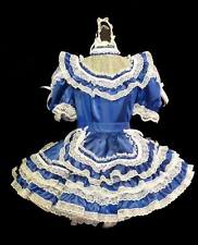 Blue Sissy Baby maid satin unisex Dress Cosplay Costume Tailor-made