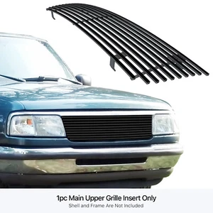 Fits 93-97 Ford Ranger Black Main Upper Billet Grille Insert - Picture 1 of 7