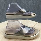 Ecco Sandals Womens 8 Corksphere Thong Silver Toe Post Slip On Comfort Low