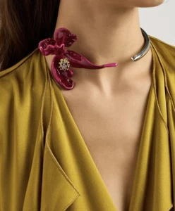 Marc Jacobs FUTURE FLORAL SILVER-PLATED CHOKER - Picture 1 of 10