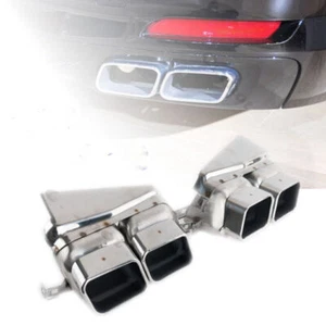 2x Stainless Steel Exhaust Muffler Tip Pipe For BMW 7S F02 760 M style 2010-2015 - Picture 1 of 4