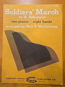 SOLDIERS' MARCH R. SCHUMANN 8 HAND VINTAGE SHEET MUSIC 1962 - Picture 1 of 1