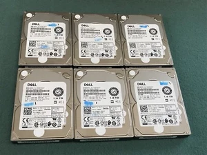 (Lot of 6) Dell AL15SEB18EQY 0WRRF 1.8TB 10K 2.5" SAS 12Gbps Hard Drive - HD754* - Picture 1 of 8