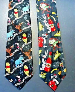 Neck Ties One Looney Tunes Mania Bugs Bunny 1 Pooh Disney 2 Ties - Picture 1 of 10