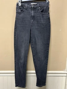 Levis High Waisted Mom Jeans Black Washed Distressed Women's Size 25 - Picture 1 of 6