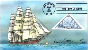 Scott 3130 32 Cents Sailing Ship David Peterman Hand Painted FDC 34 of 40 - Picture 1 of 2