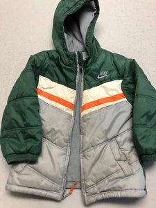 Nike Puffer Coat Kids Youth Boy's 7 Retro Colorblock Fleece Lined Hooded Winter - Picture 1 of 5