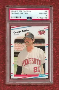 1988 Fleer Glossy #9 George Frazier PSA 8 casi nuevo Pop 1 sin gemelos superiores - Imagen 1 de 1