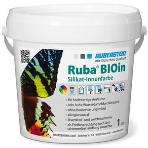 Ruberstein® BIOin Innensilikatfarbe 1l weiß, für Allergiker Anti-Schimmelfarbe - Picture 1 of 1