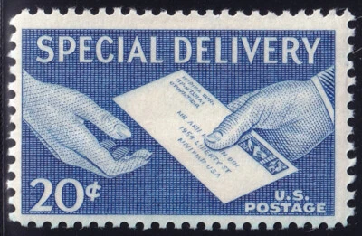 USA Sc #E20 - 20 cents deep blue - MNH (U/M) G-VG - Special Delivery - Image 1 of 2