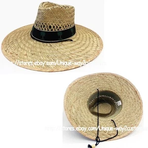 100% Strohhut Palmenband praktisch für Strand Gartenarbeit Landwirtschaft Sonnenschutz - Bild 1 von 3
