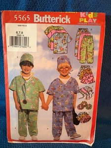 Butterick Sewing Pattern Kids Doctor Pants and Top Size 6-8 5565 - Picture 1 of 4
