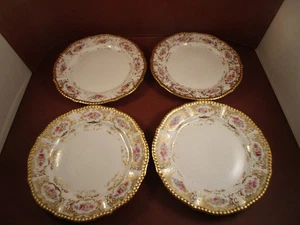 Vintage Elite Works Limoges Frankreich Gold verkrustet 4er Set Brotteller B - Bild 1 von 9