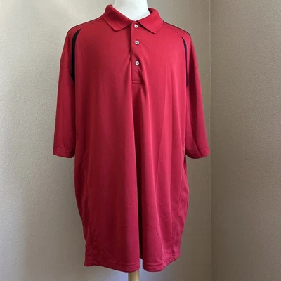 Camisa Polo PGA Tour Para Hombre 3XL Roja Airflux Ventilada Golf Elástica Negra Acentos Foto 1 de 4