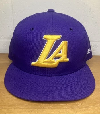 New Era 59FIFTY Los Angeles Lakers Fitted Hat Sz 7 3/8 Purple NBA LA Cap - Image 1 of 4