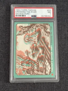 1953 TOPPS TARZAN SAVAGE FURY CARD #23 CROSSING THE RIVER PSA 7 NM - Picture 1 of 2
