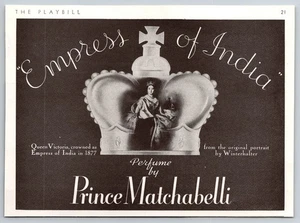 Perfume Emperatriz de la India de 1930 por Prince Matchabelli anuncio impreso 6" x 4,25" - Imagen 1 de 2