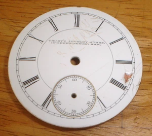 Truby's Jewelry Store Independence, Kansas Sunk Porzellan Taschenuhr Zifferblatt - Bild 1 von 3