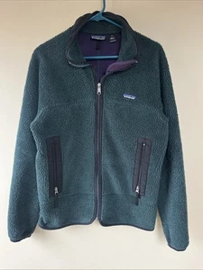 Vtg Patagonia Deep Pile Fleece Size Medium Mens Green PEF USA Made Jacket 90s - Picture 1 of 10