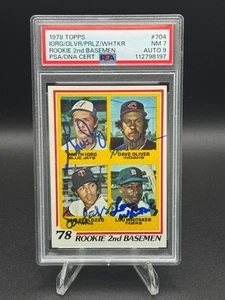 1978 Topps #704 Lou Whitaker Signed Rookie w Iorg, Oliver, Perlozzo ๐ฅ PSA 7 ๐ฅ - Picture 1 of 4