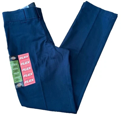 Dickies Men’s 28x32 Twill Work Pant Slim Fit Tapered Leg Navy Blue NEW - Image 1 of 4